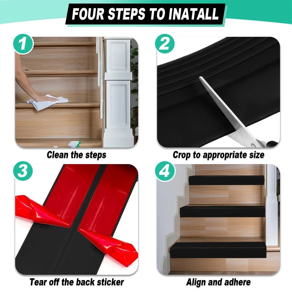 Stair Anti Slip Nosing Self Adhesive Stair Nosing Edge Trim Flexible PVC Anti