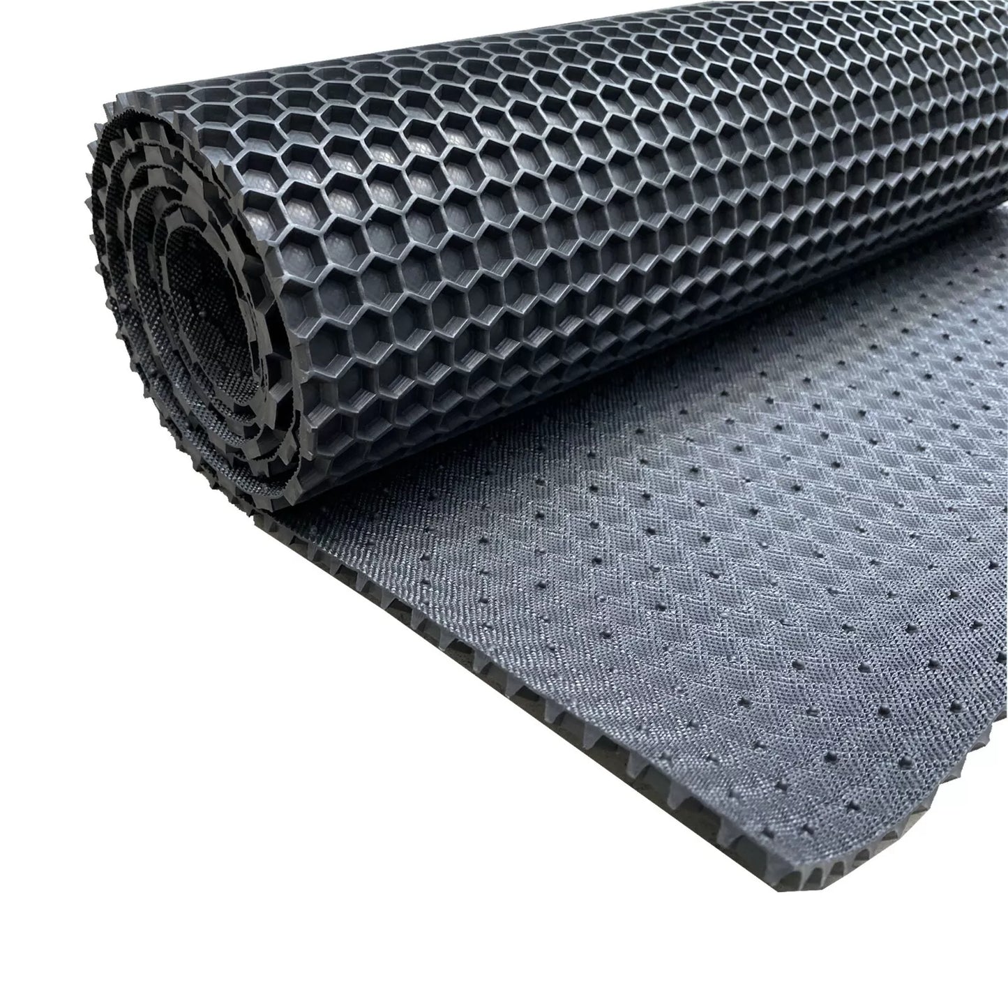 Smooth Honeycomb Matt Black Rubber Flooring Matting for Garage, Van or Car Roll