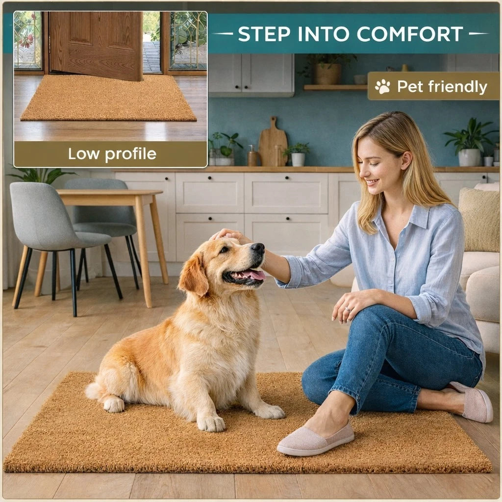 Natural Coir Matting 17mm PVC Backed | Heavy Duty Entrance Door Mat Top Quality!