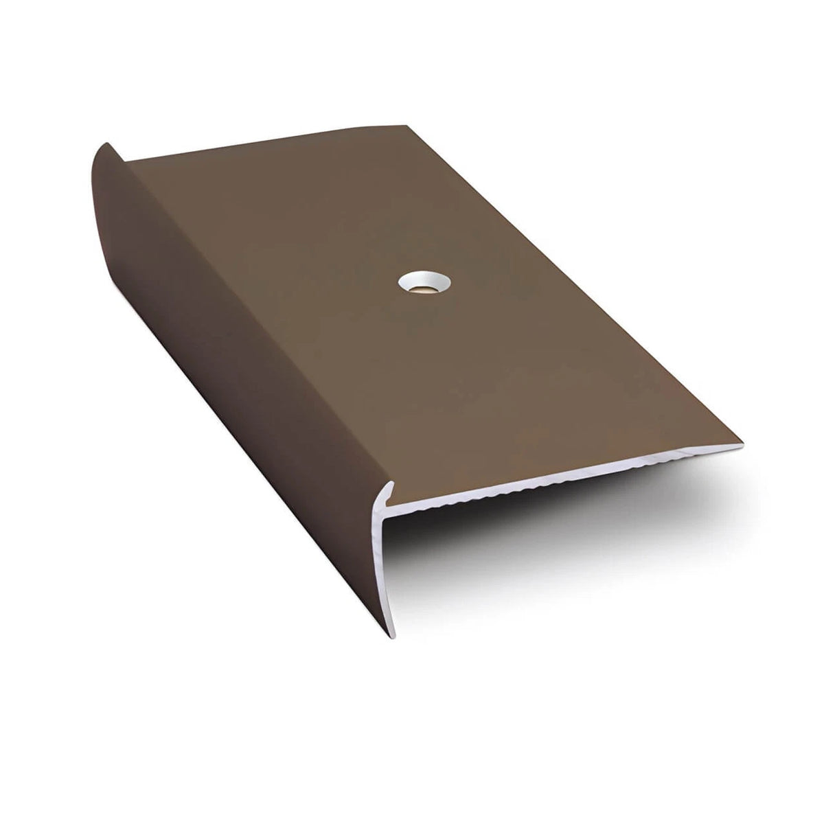 Stair Nosing Aluminium 2.7m Matt Silver Curved Edge for 3mm LVT Pre-drilled Kit