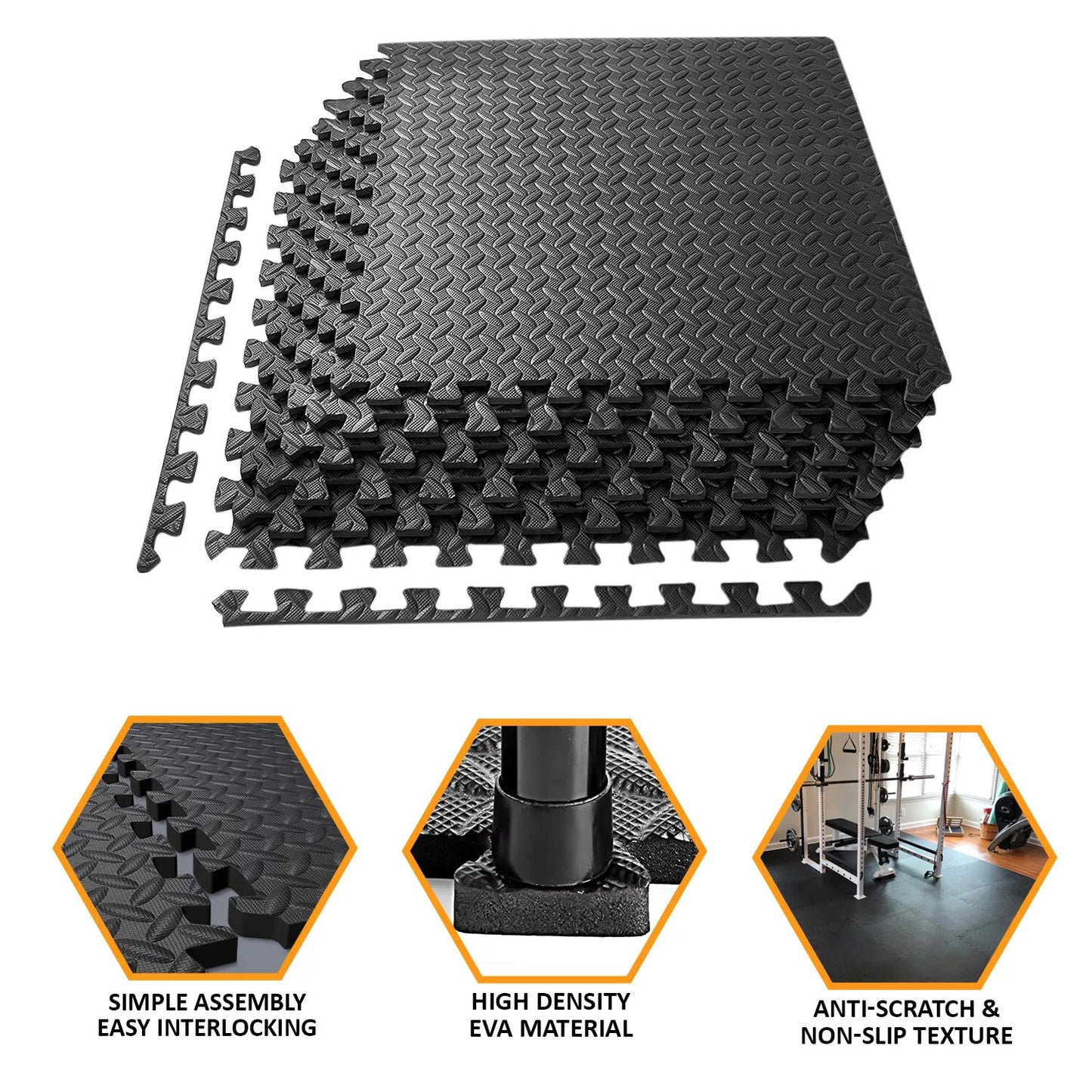EXTRA THICK GYM FLOORING INTERLOCKING FLOOR MATS EVA SOFT FOAM MAT YOGA TILES UK
