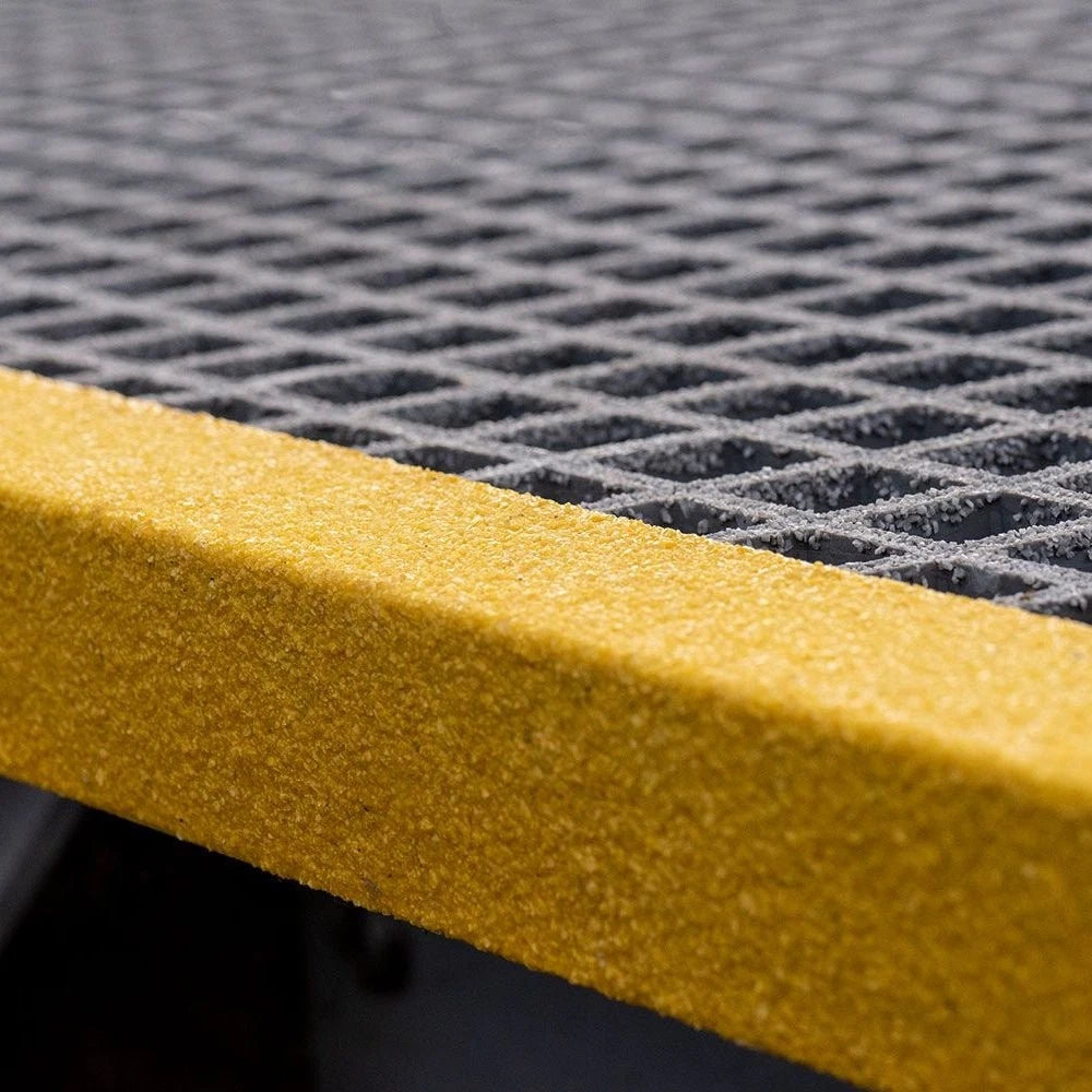 Yellow GRP Stair Nosings Heavy-Duty Anti-Slip Safety Tread Step Edge Protection