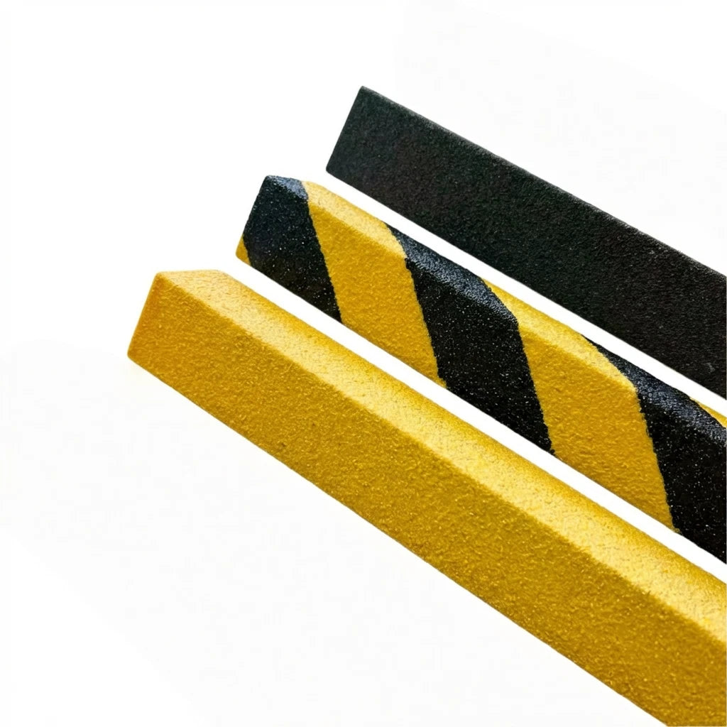 Heavy Duty GRP Stair Nosing 55mm x 55mm Anti Slip Yellow Hazard Free Shipping