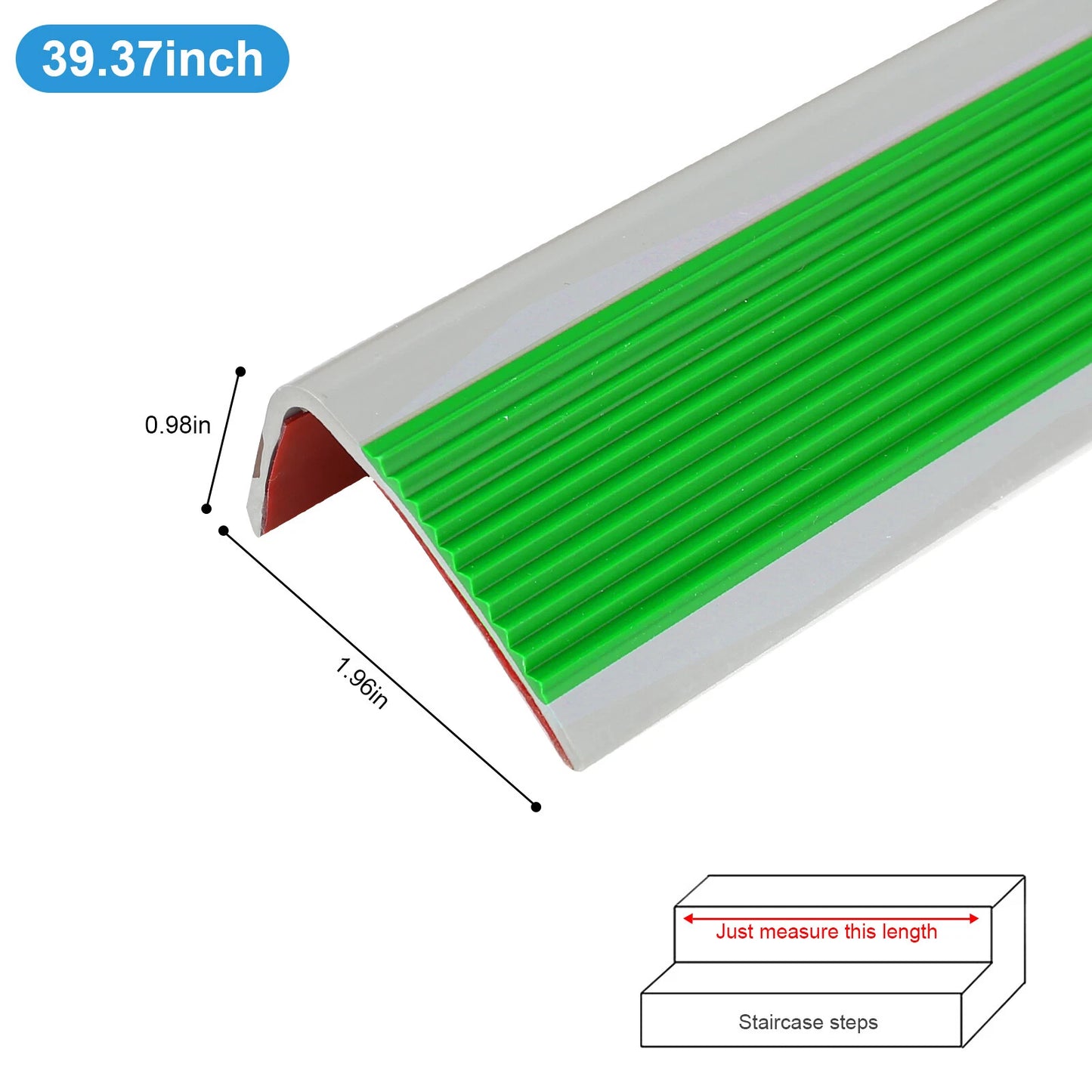Rubber Stair Nosing Edge Anti non Slip PVC Angle Step Protect Edge Trim 39 Inch