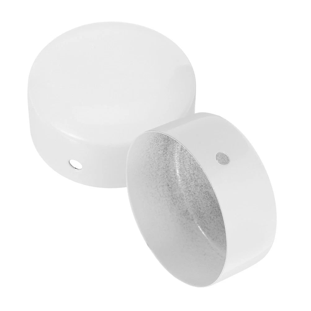 2Pcs Stainless Steel Stair Railing End Caps Durable White Handrail Covers