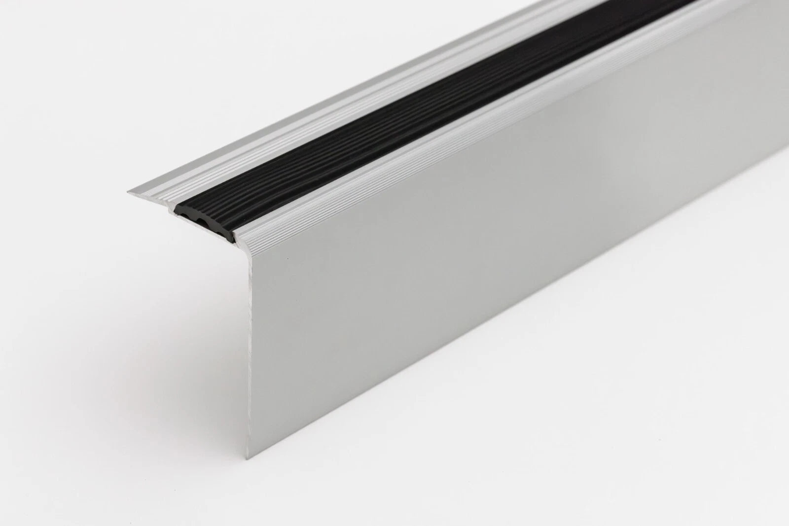Aluminium Stair Nosing Anti Slip Anodised Silver Step Nose Edging 58 x 80 mm
