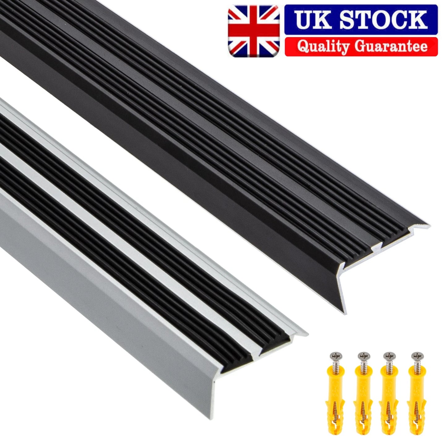 Stair Edge Nosing - Grey / Black - Trim Step Nose Edging Nosings Carpet 900mm