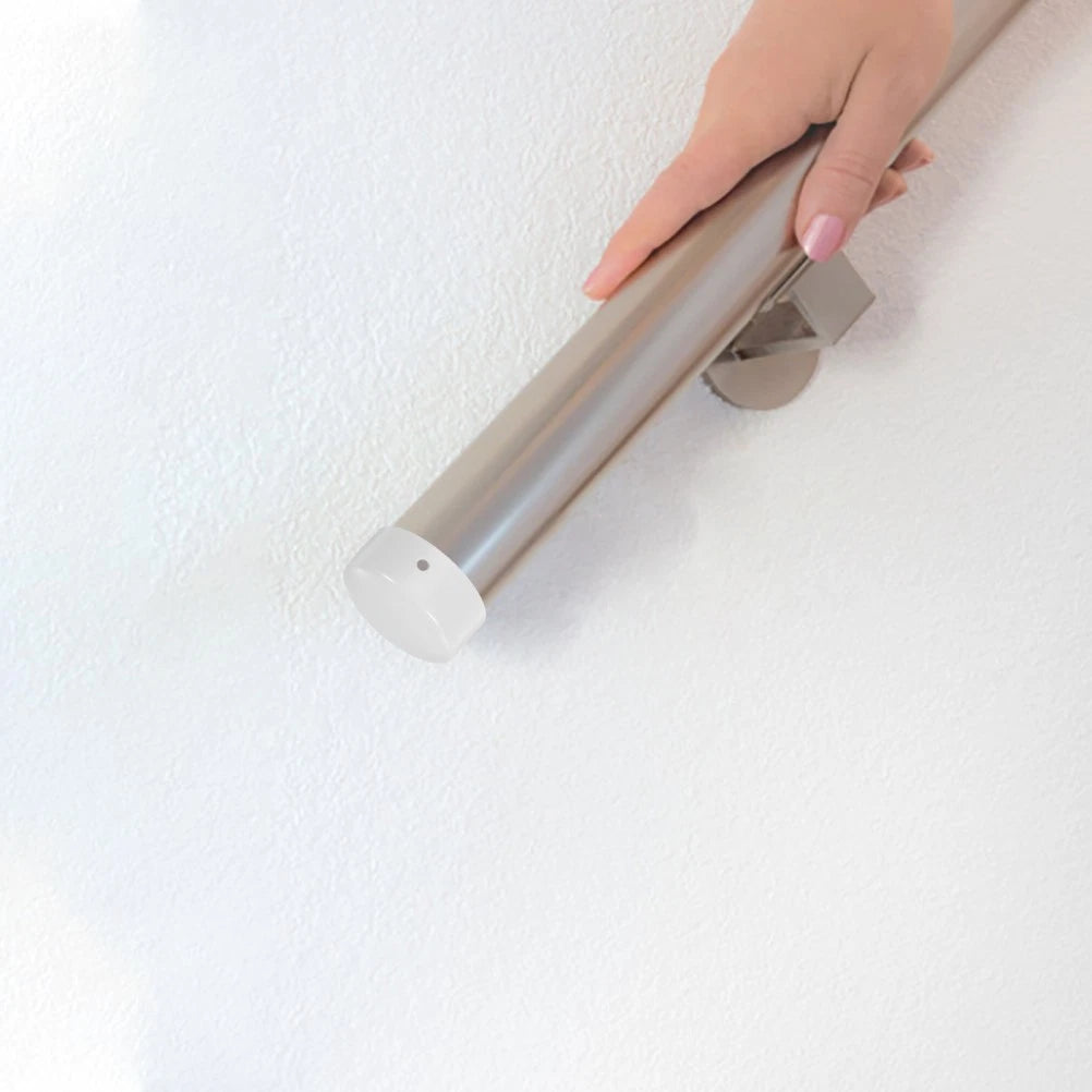 2Pcs Stainless Steel Stair Railing End Caps Durable White Handrail Covers