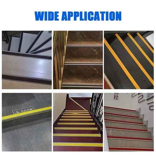 2M Bullnose Stair Anti Slip Nosing Self-Adhesive Vinyl 2M, Black With Grey