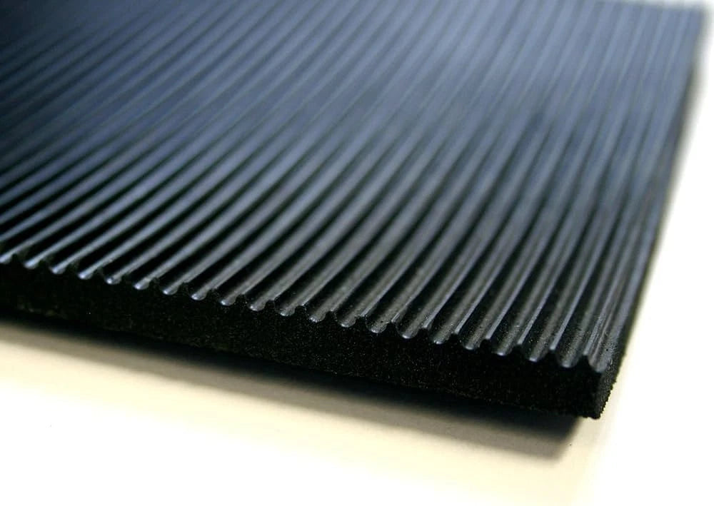 3mm Heavy Duty Rubber Flooring Matting 1.5m Wide Chequer Coin 5 Bar Fine Ribbed