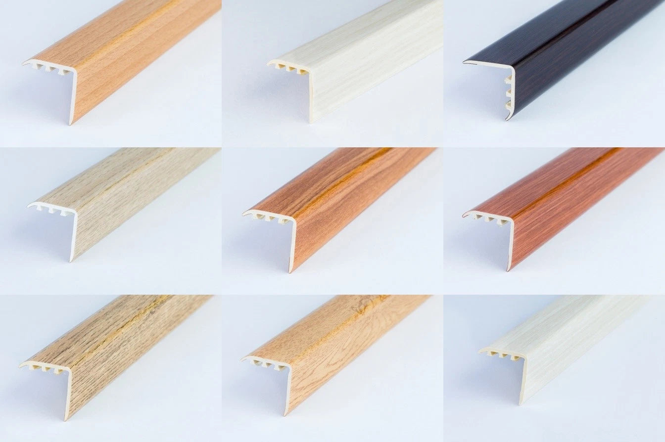 STAIR NOSING EDGE UPVC WOOD EFFECT -TRIM- EDGING NOSING 30x30 - 1.80 METER