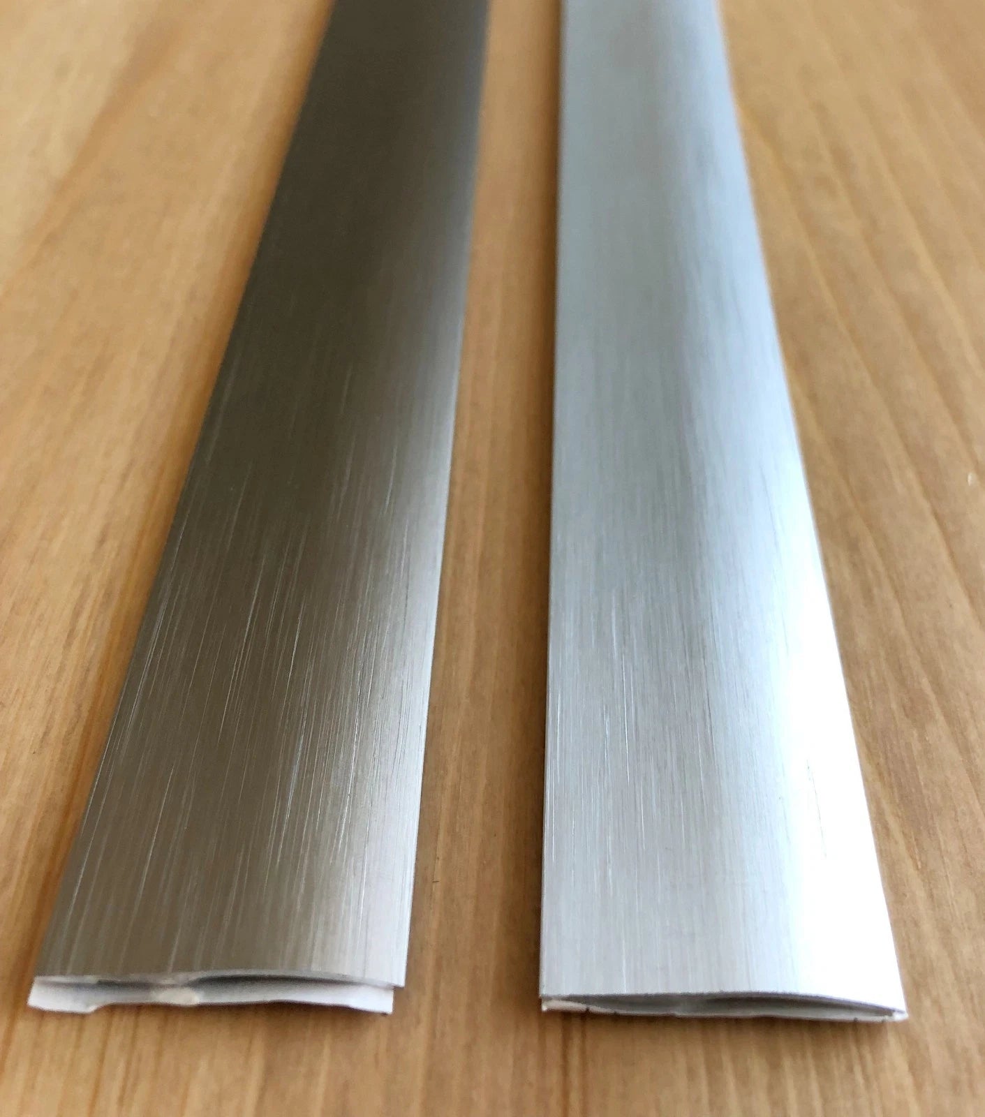 DOOR THRESHOLD BRUSHED ANODISED ALUMINIUM FLOOR BAR EDGE TRIM RAMP - 93 cm long