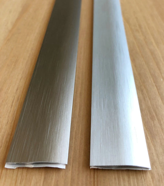 DOOR THRESHOLD BRUSHED ANODISED ALUMINIUM FLOOR BAR EDGE TRIM RAMP - 93 cm long