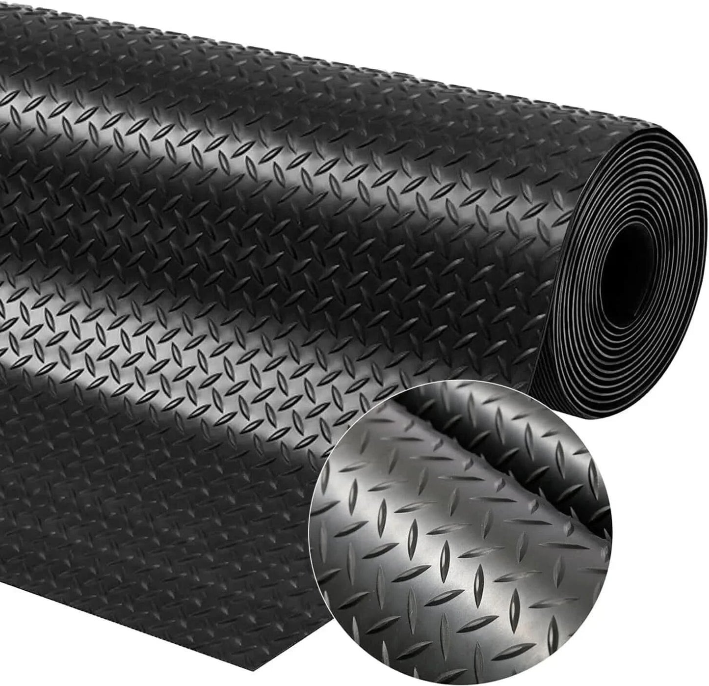 Rubber Flooring Matting Diamond Roll Heavy-Duty Non-Slip Garage Van Shed Car