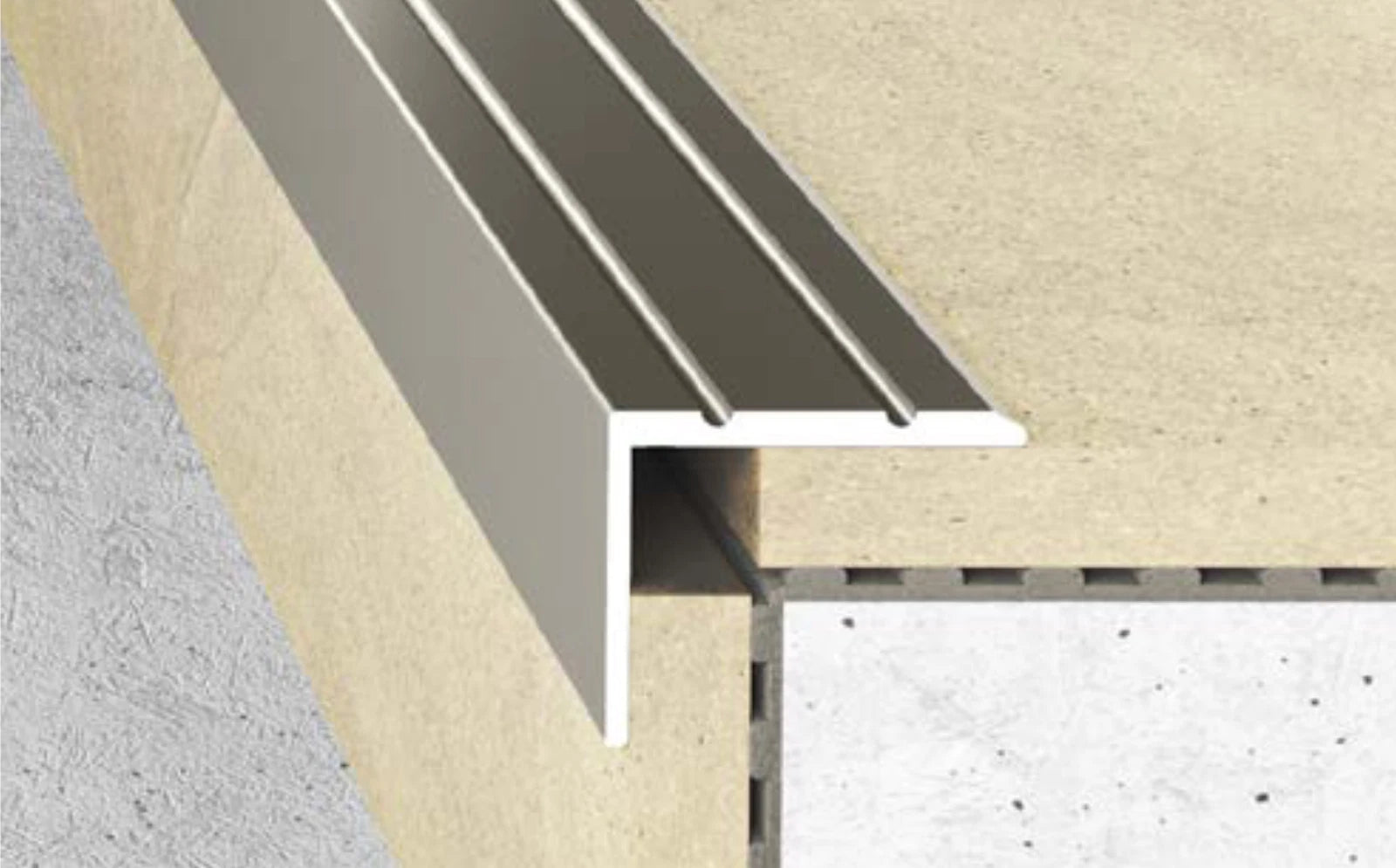 Aluminium Stair Nosing Step Edge Trim 25x20mm Edge Protector 2.7m A36 Laminate