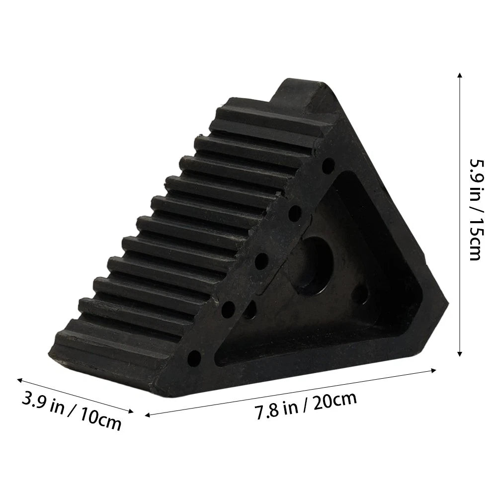 2pcs Rubber Wheel Chock Heavy Duty Blocks for Vehicles, Cars, Caravan, Trailer