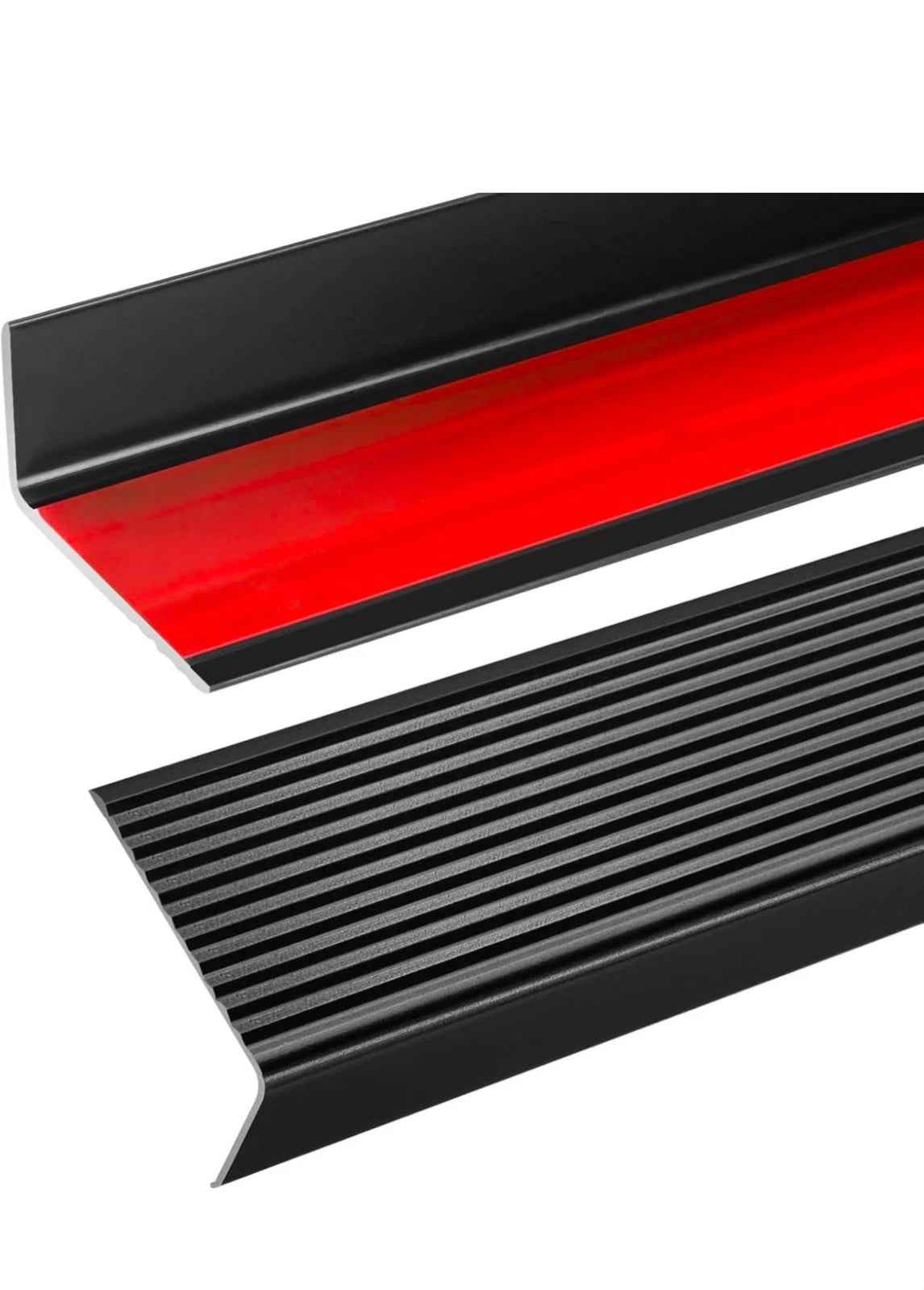 Black 36" Metal Stair Nosing, Heavy-Duty Aluminum Self-Adhesive Stair Edge