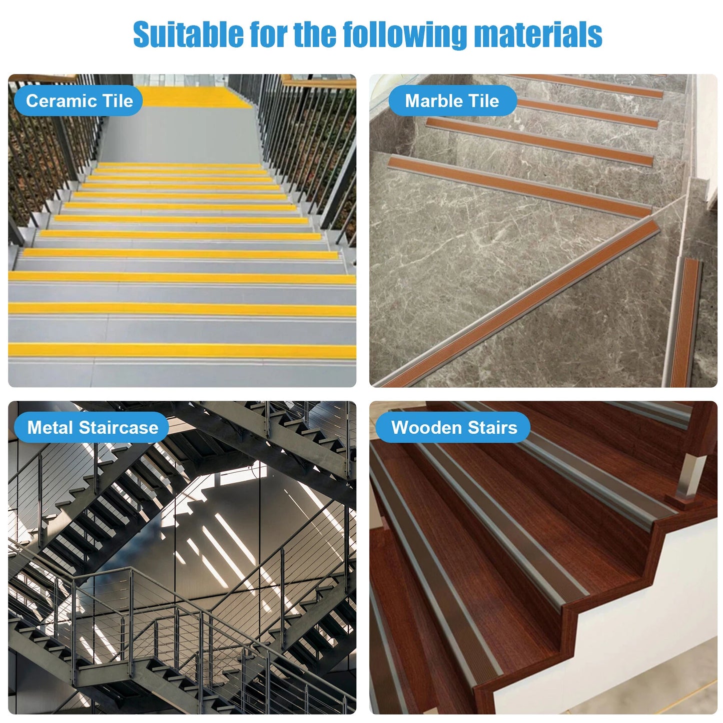 Rubber Stair Nosing Edge Anti non Slip PVC Angle Step Protect Edge Trim 39 Inch