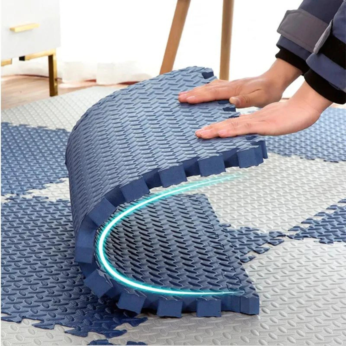 EVA INTERLOCKING FLOOR MATS SOFT FOAM GYM FLOORING MAT YOGA TILES 25 MM 60x60CM