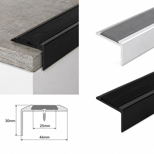 Aluminium Stair Nosing Edge Trim Anti Slip Step Edging For Wood Laminate Carpet