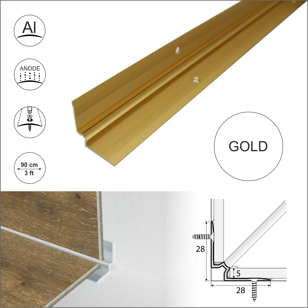 Luxury Vinyl Flooring Trim LVT C31 – Stair Nosing Edge Profile Internal Corner