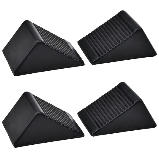 Rubber Wheel Chock Heavy Duty Blocks for Vehicles, Cars, Caravan, Trailer 4pcs