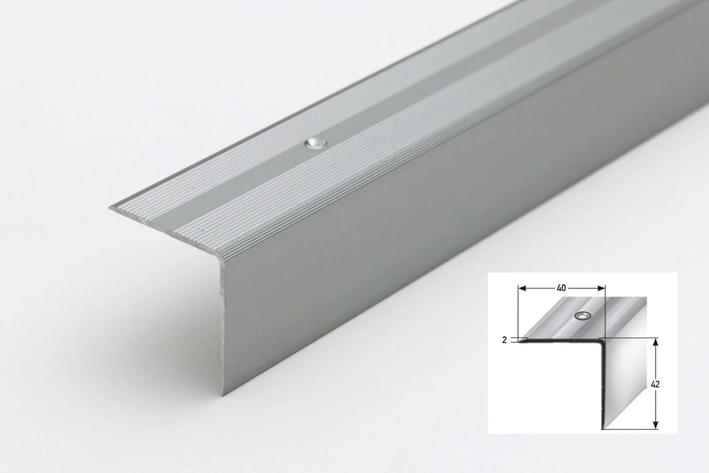 Stair Nosing Anti-Slip Trim Aluminium 1m – 30/40/50/69 mm width Edge Step Nose