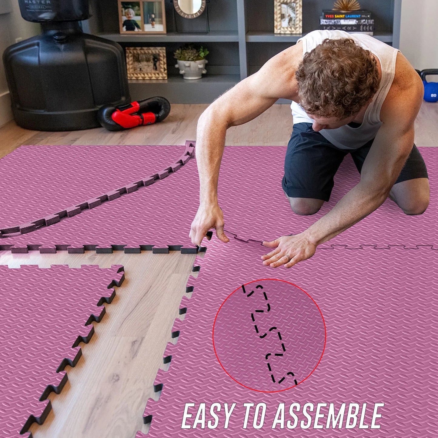 EVA INTERLOCKING FLOOR MATS SOFT FOAM GYM FLOORING MAT YOGA TILES 25 MM 60x60CM