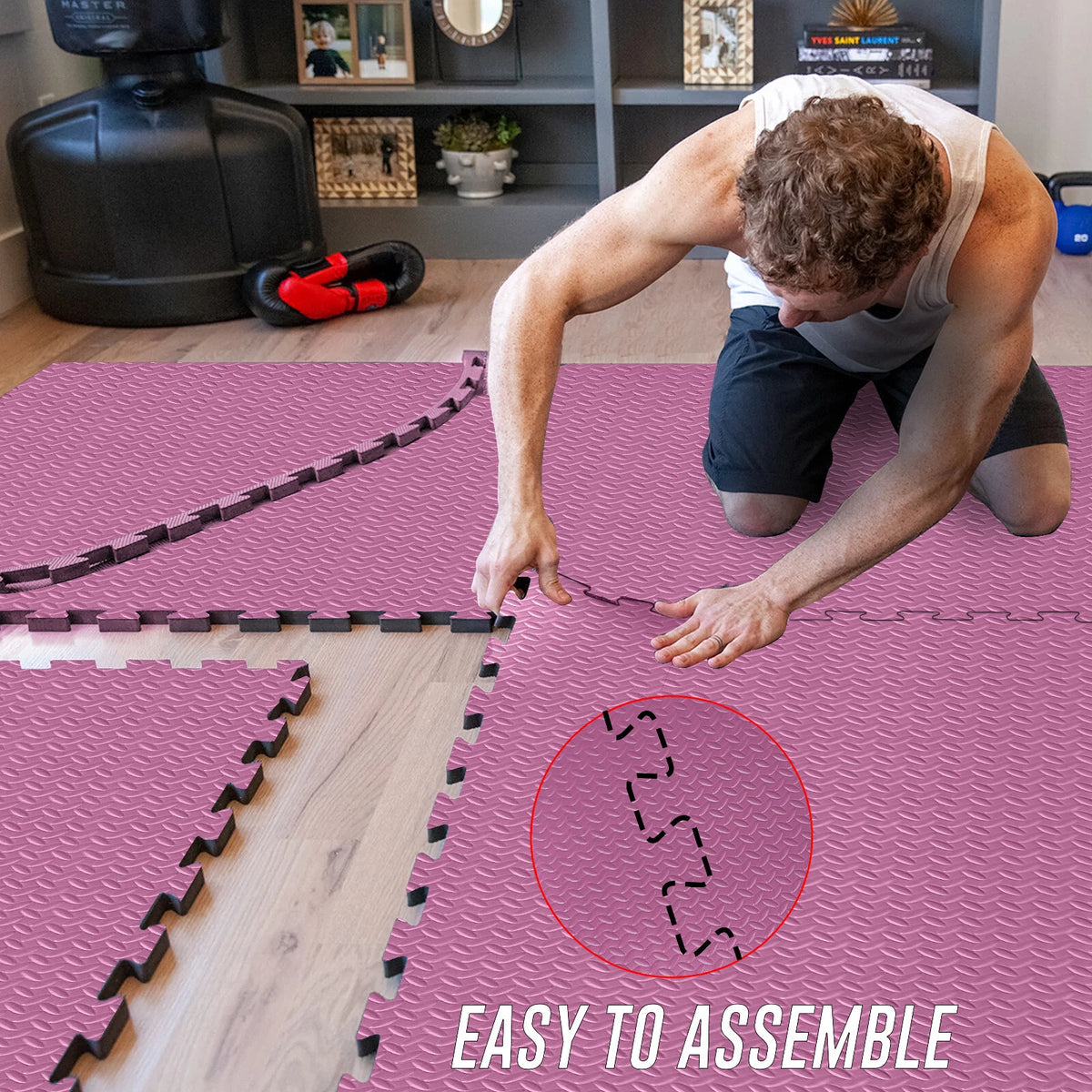 EVA INTERLOCKING FLOOR MATS SOFT FOAM GYM FLOORING MAT YOGA TILES 25 MM 60x60CM