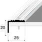 Aluminium Stair Nosing 25x20x 1200mm Anti-Slip Edge Trim Protector Step Cover S2