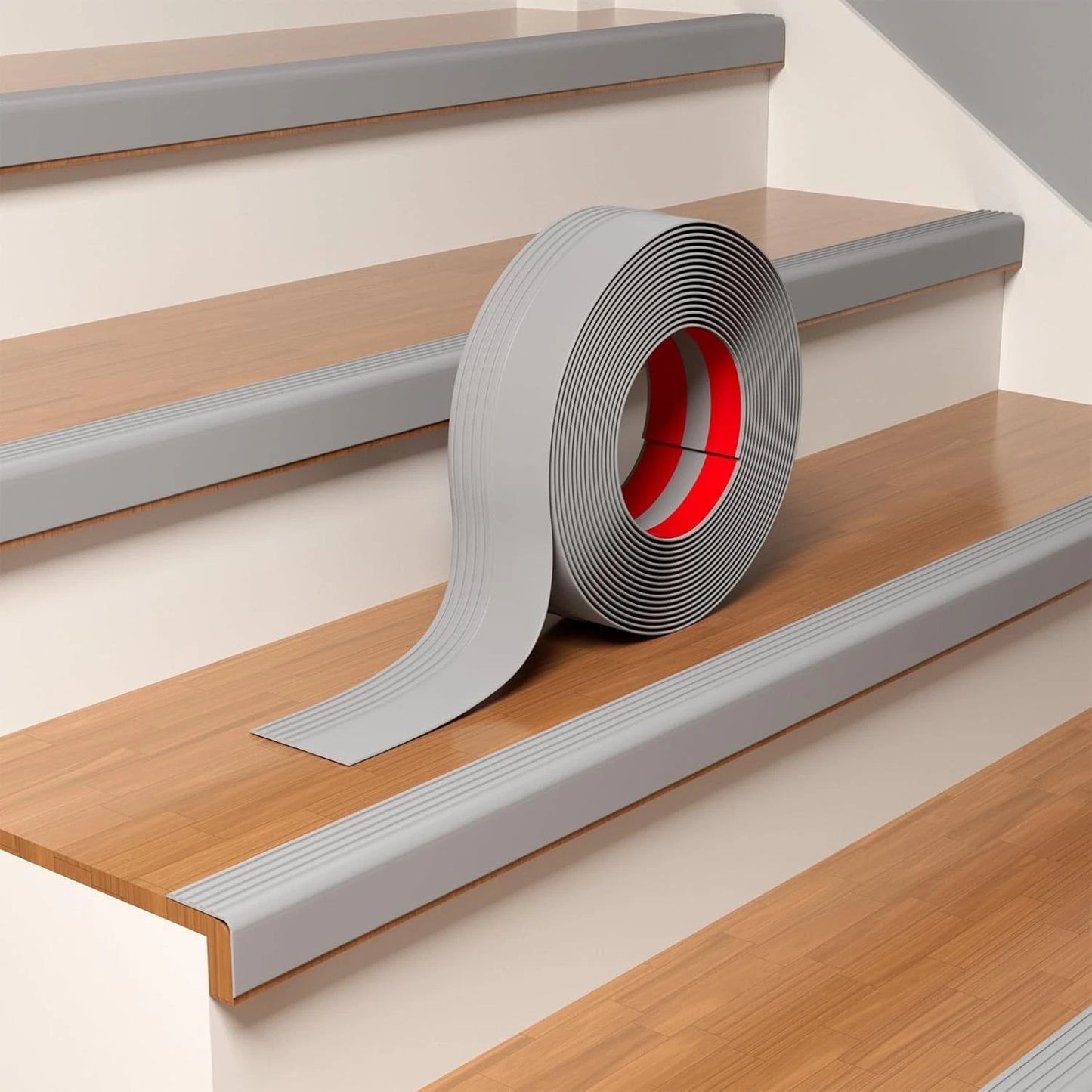 Self Adhesive Stair Nosing Rubber PVC Non-Slip Step Edge Trim Bullnose Strip 4mm