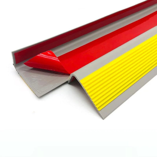 Aluminium & Rubber Stair Nosing Edge Trim Step Nose Edging - Black x 8 Strips