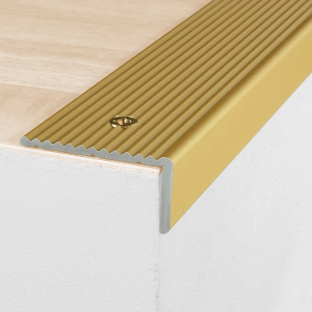 2.7m ALUMINIUM ANTI NON SLIP STAIR EDGE NOSING - STEP EDGING TRIM- 40 x 20mm