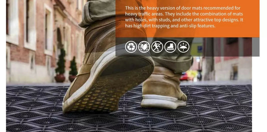 Rubber Drainage Entrance Mat Heavy Duty Indoor Outdoor 40 x 60cm