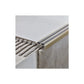 Stair Nosing Anodised Aluminium 1.0m 35x19.5mm Champagne Black Rubber Double UK