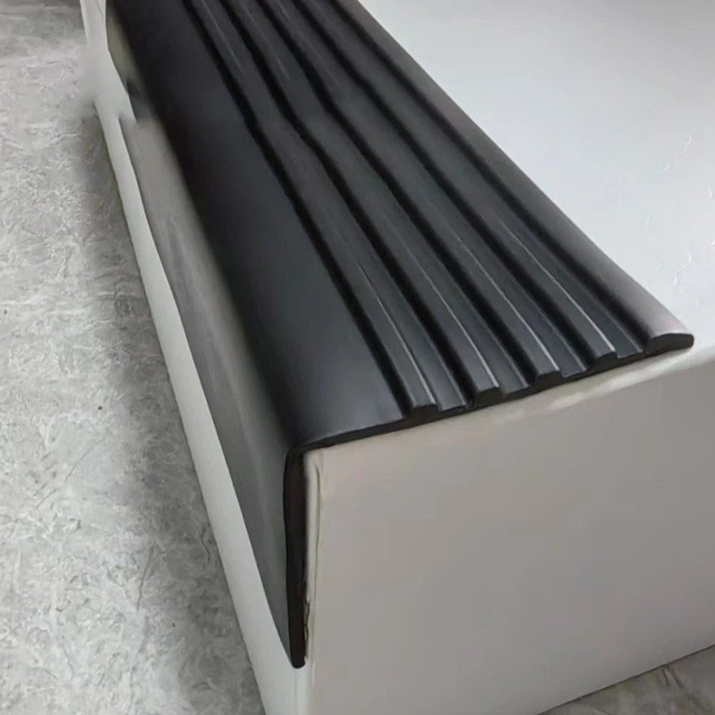 Stair Edge Trim 20FT Vinyl Rubber Stair Nosing for Stairs [Black,0.98 Inch]