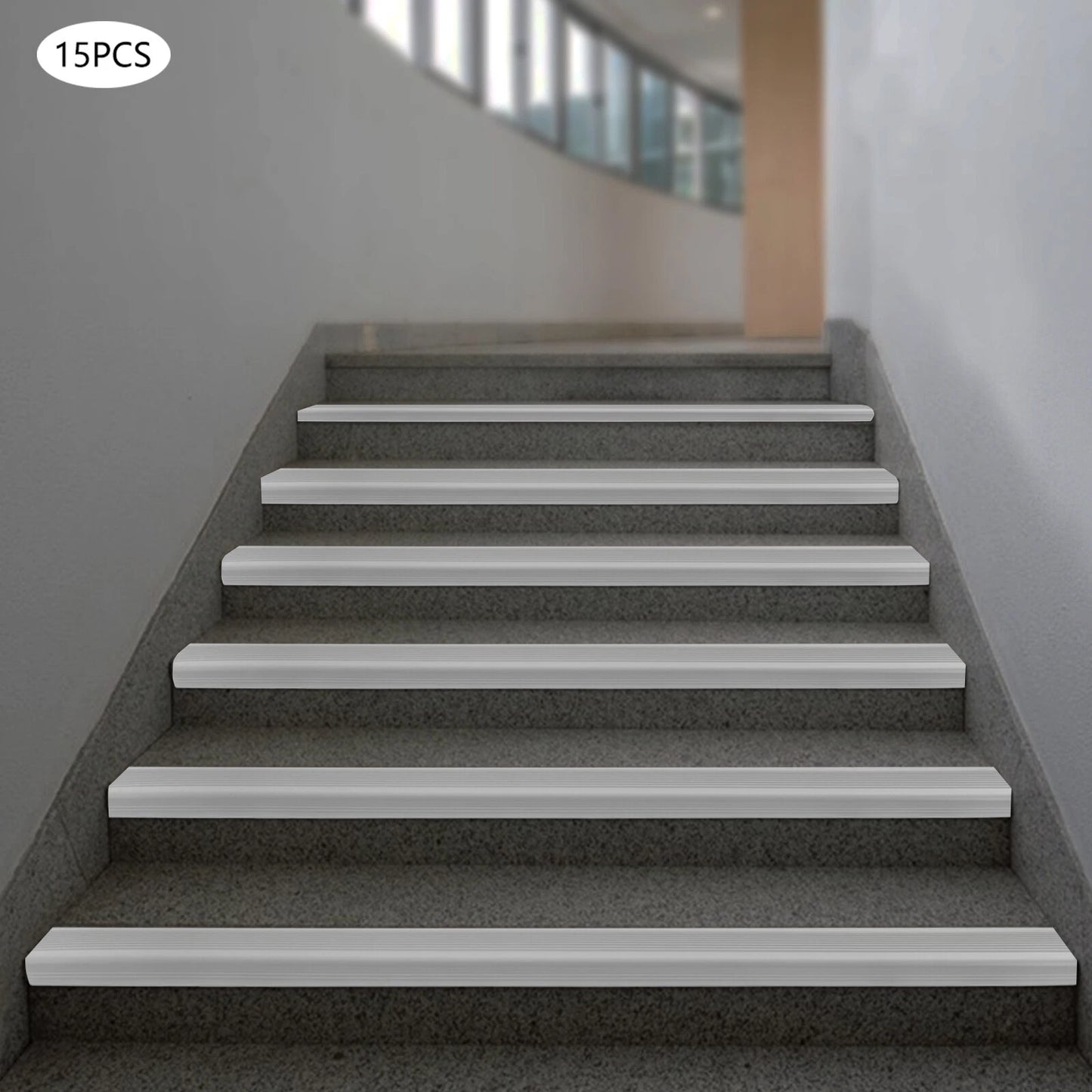 15PC Step Edge Trim Stair Nosing Rubber 90cm Non-Slip Bullnose Strip 50x25mm
