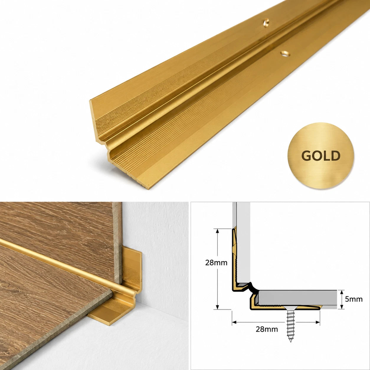 LVT Stair Nosing Trim C31 Internal Corner Edge Profile for Vinyl Flooring