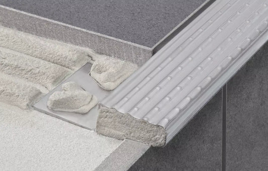 7 x Schlüter TREP-E Stainless Steel Stair Nosing 22mm x 1.5m TE220/150