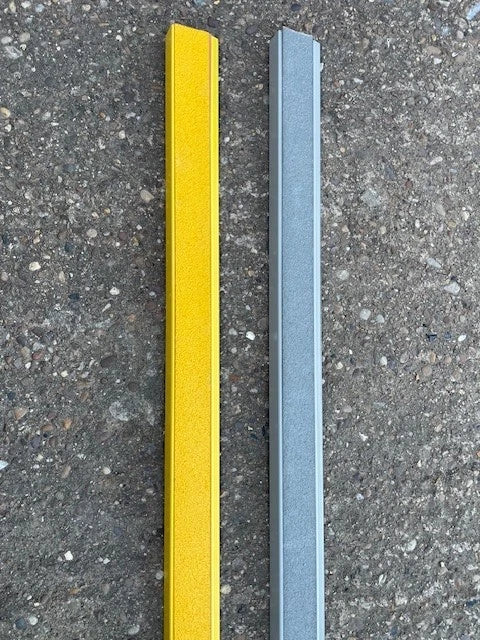 Painted aluminium anti-slip stair nosing / step edge - 9 grey & 1 yellow