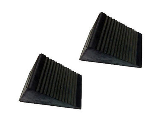 Pair of Rubber Wheel Chocks for Cars, Trailers & Caravans, 0.6KG