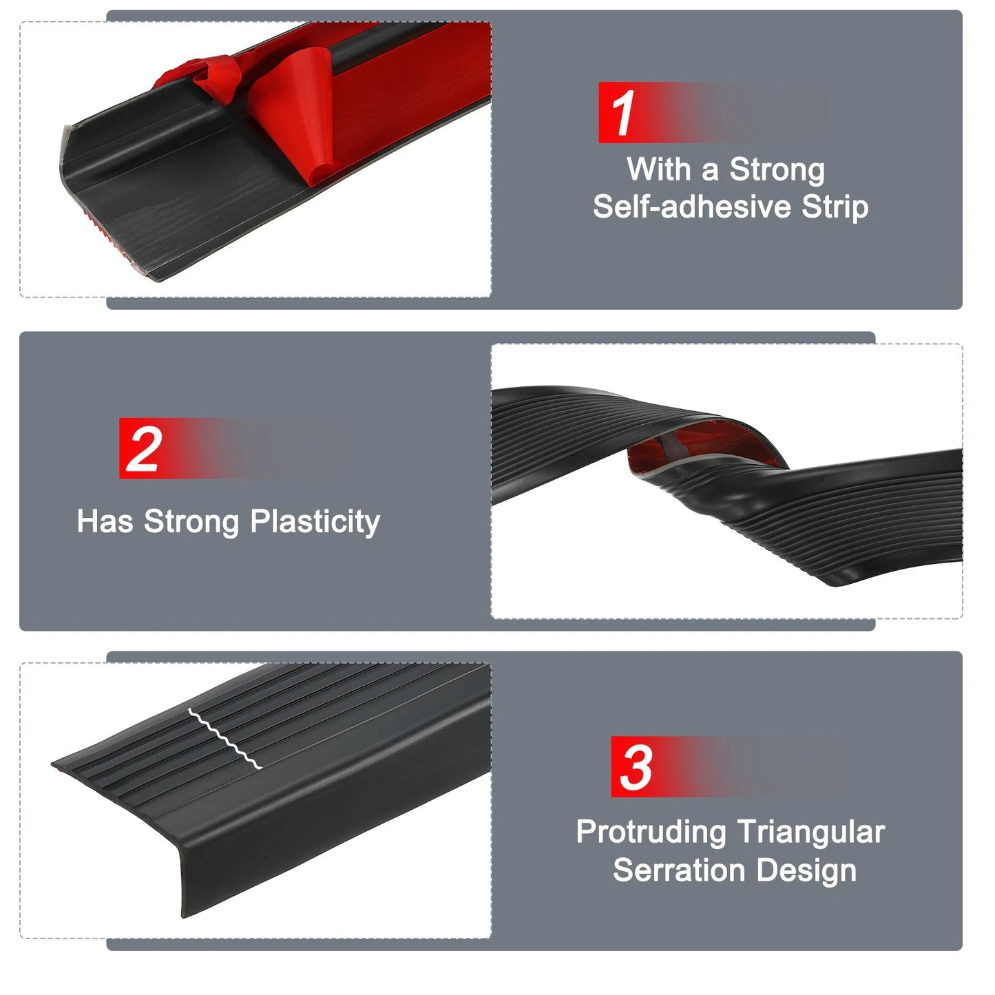 3.2Ft Stair Nosing, 3cm PVC L Shape Step Edges Protector, Black