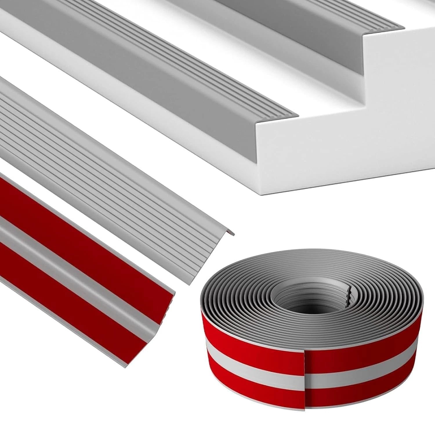 Stair Anti Slip Nosing,Self Adhesive Flexible Rubber Angle Edging Strip 10METERS