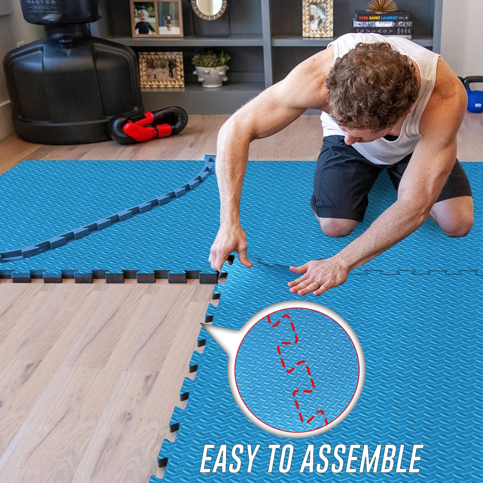 EVA INTERLOCKING FLOOR MATS SOFT FOAM GYM FLOORING MAT YOGA TILES 25 MM 60x60CM