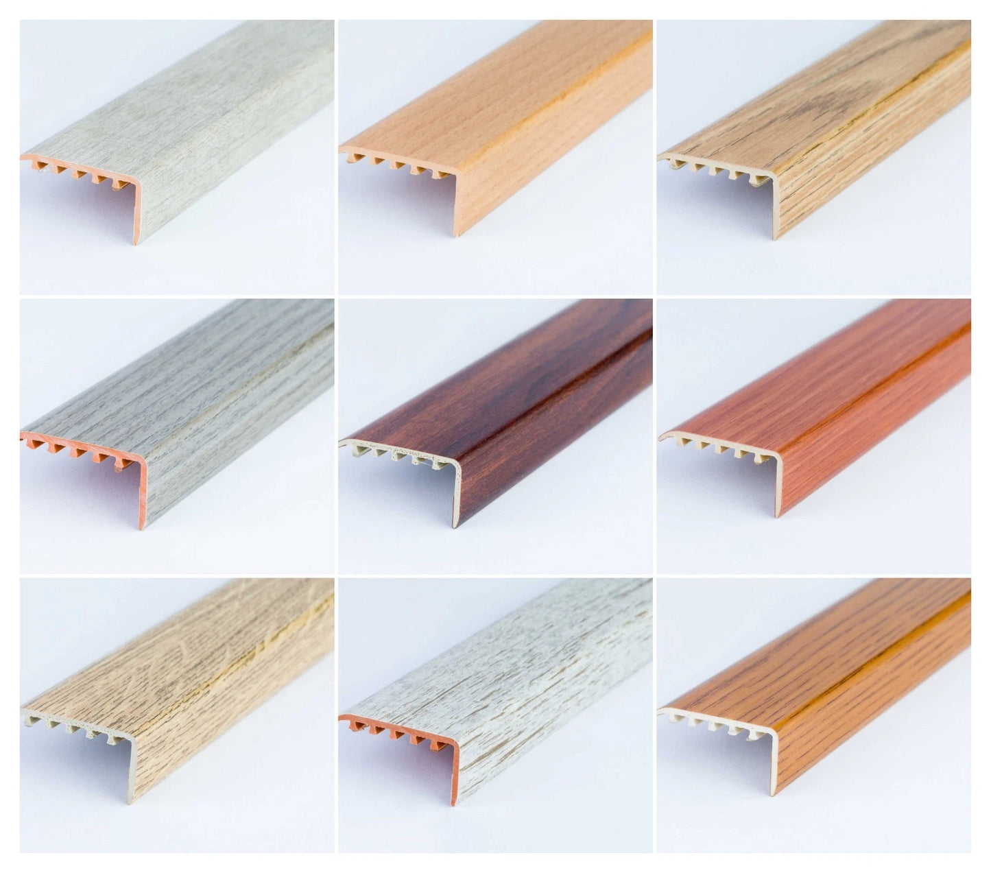 STAIR NOSING EDGE UPVC WOOD EFFECT -TRIM- EDGING NOSING 45 x 22mm - 900 mm