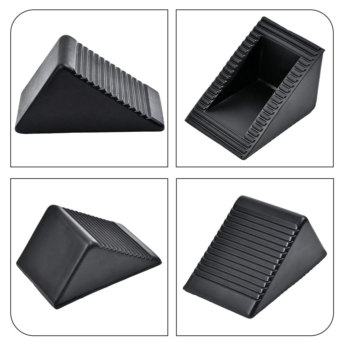 Rubber Wheel Chock Heavy Duty Blocks for Vehicles, Cars, Caravan, Trailer 4pcs