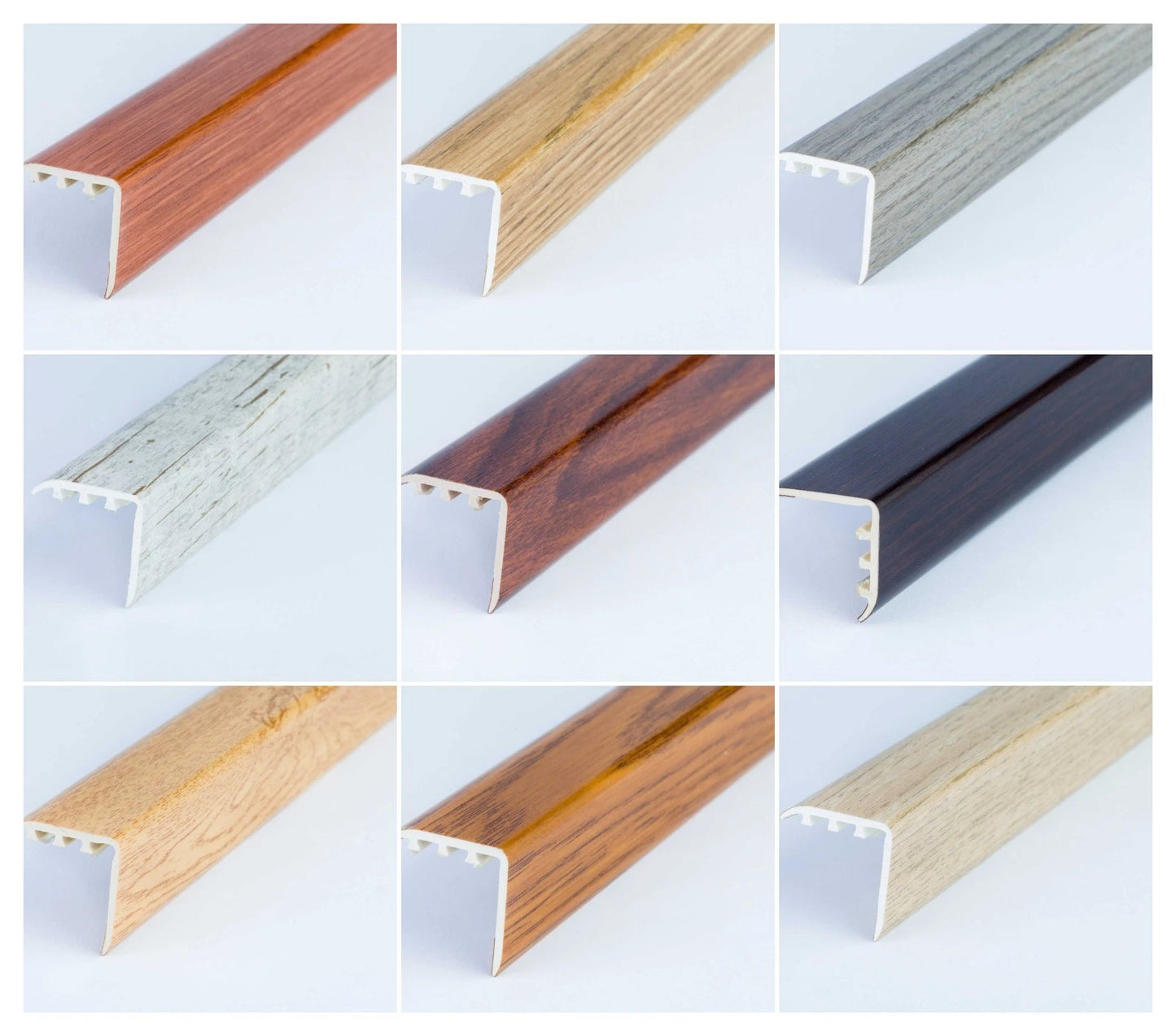 STAIR NOSING EDGE UPVC WOOD EFFECT -TRIM- EDGING NOSING 30 x 30mm x 900 mm