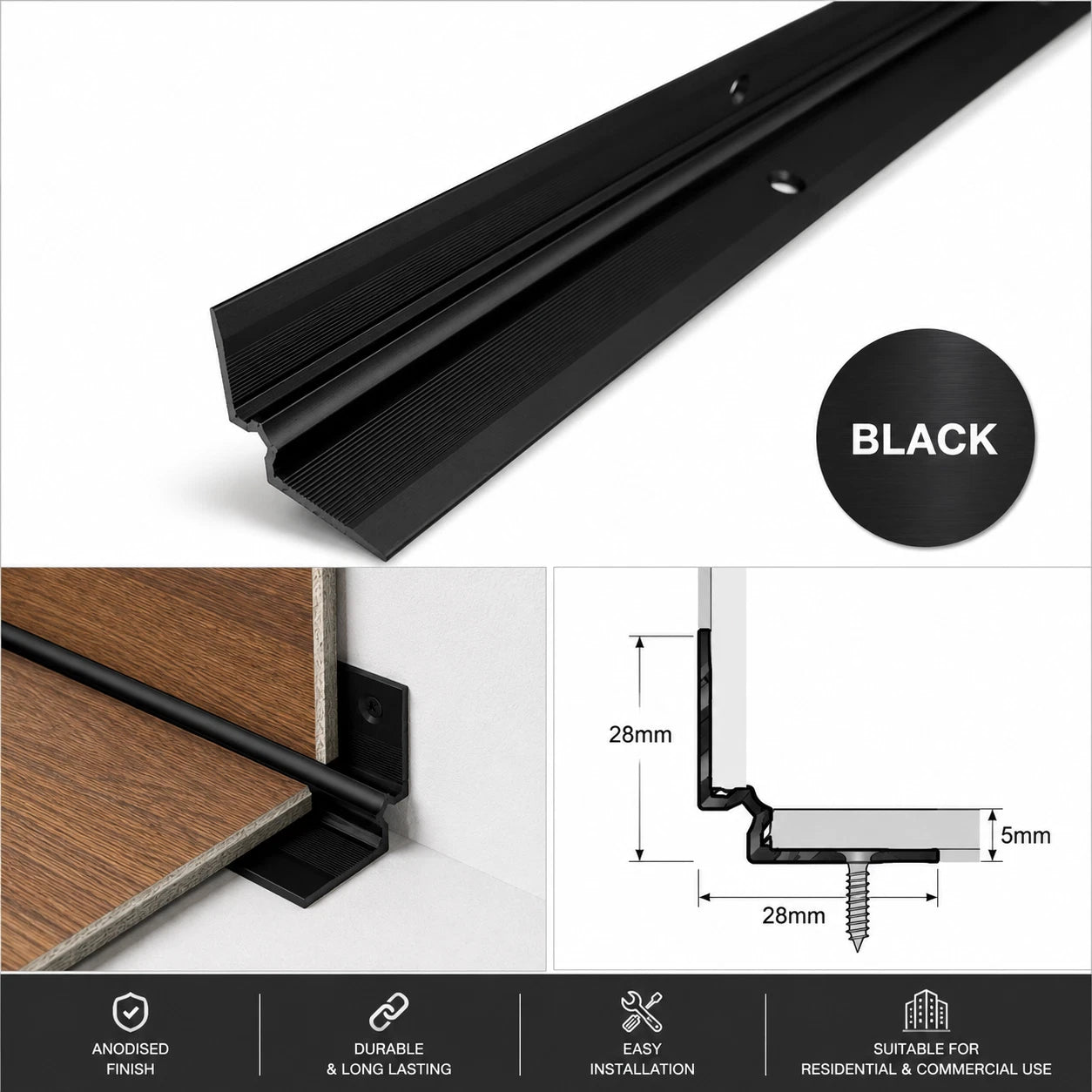 LVT Stair Nosing Trim C31 Internal Corner Edge Profile for Vinyl Flooring