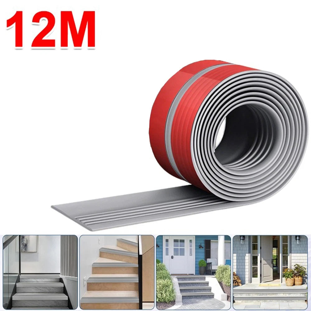 12M Stair Nosing Non-Slip Edge Trim Vinyl Step Nose Edging Nosings Self Adhesive