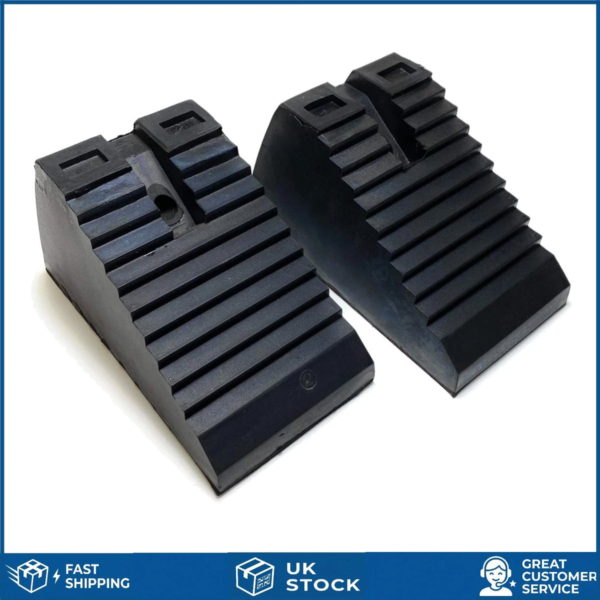 Buy Recycled Rubber Wheel Chocks 2 Pack UK – Rubber Fit Floors